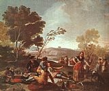 Picnic Canvas Paintings - Picnic on the Banks of the Manzanares